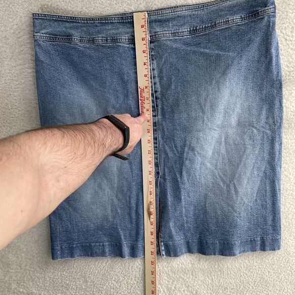 VTG Lauren Jeans LRL Denim Skirt Womens sz 18W Black Midi Aline Hong Kong READ - Picture 11 of 15